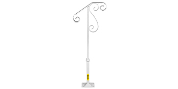 VEVOR Handrails for Outdoor Steps, Fit 1 or 2 Steps Outdoor Stair Railing, Single Post Wrought Iron Handrail Flower Design, White Porch Railings for Concrete Steps or Wooden Stairs with Base