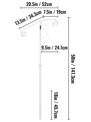 VEVOR Handrails for Outdoor Steps, Fit 1 or 2 Steps Outdoor Stair Railing, Single Post Wrought Iron Handrail Flower Design, White Porch Railings for Concrete Steps or Wooden Stairs Without Base
