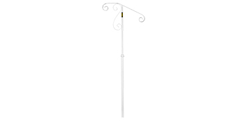 VEVOR Handrails for Outdoor Steps, Fit 1 or 2 Steps Outdoor Stair Railing, Single Post Wrought Iron Handrail Flower Design, White Porch Railings for Concrete Steps or Wooden Stairs Without Base