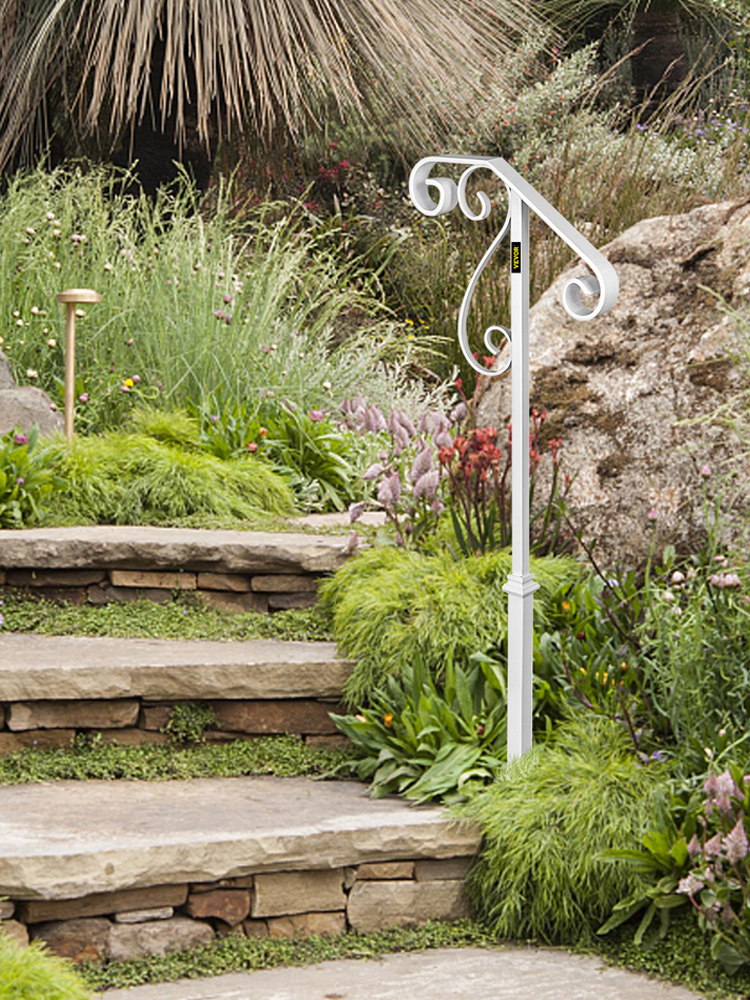 Single Post Handrail Inground Single Post Handrail Fit 12 Steps White