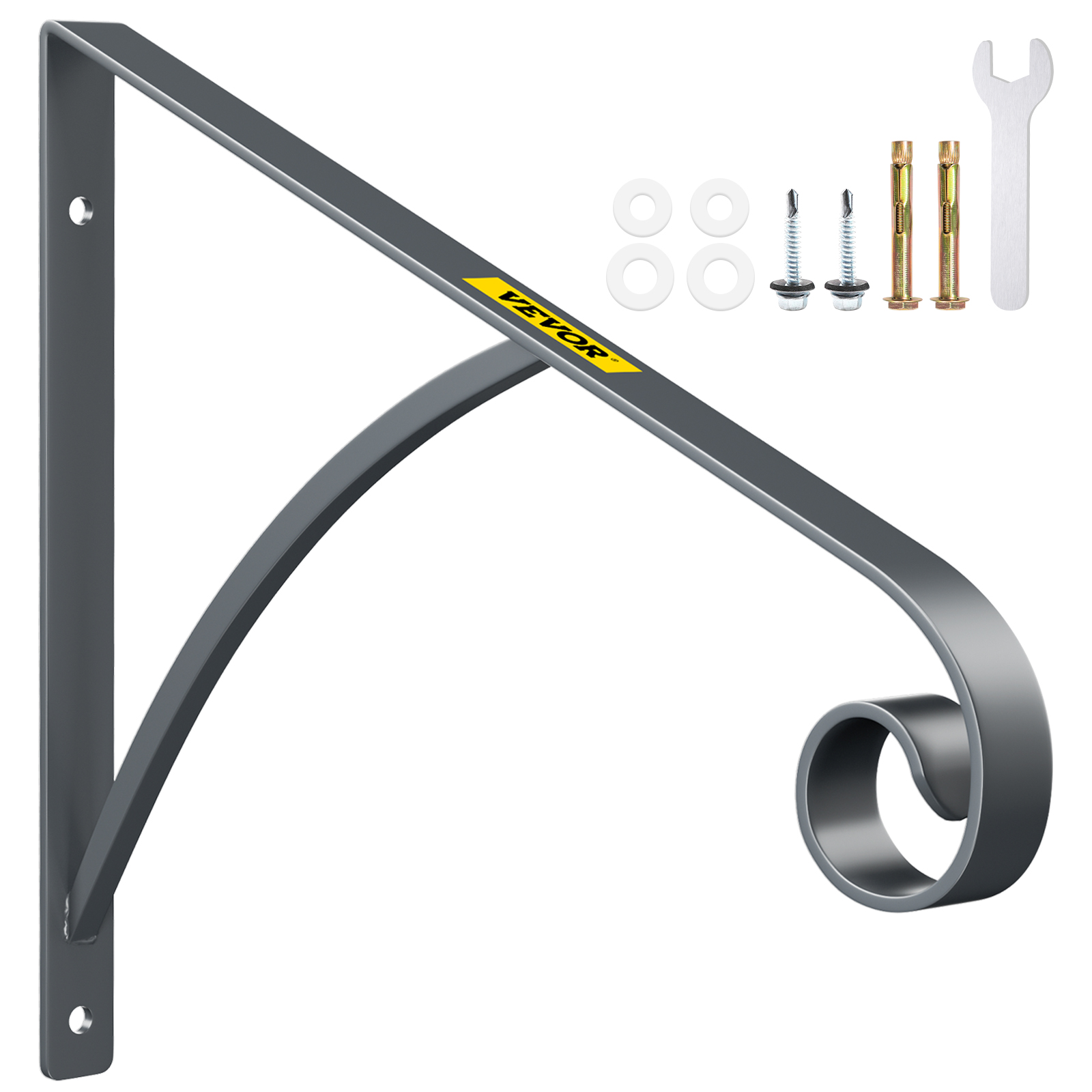VEVOR Grab Supports Wrought Iron Fits 1 or 2 Steps Post Mount Step Grab Rail for 1 to 2 Step