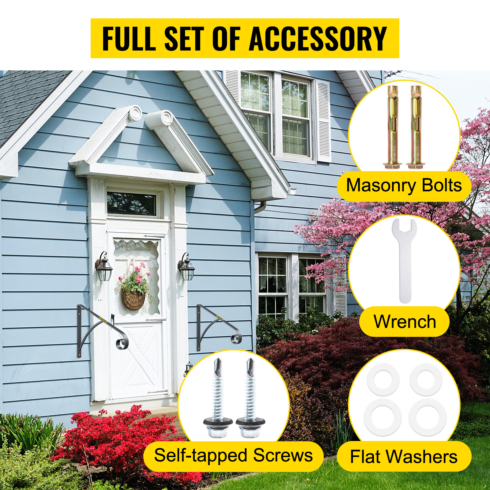 VEVOR Grab Supports Wrought Iron Fits 1 or 2 Steps Post Mount Step Grab Rail for 1 to 2 Step