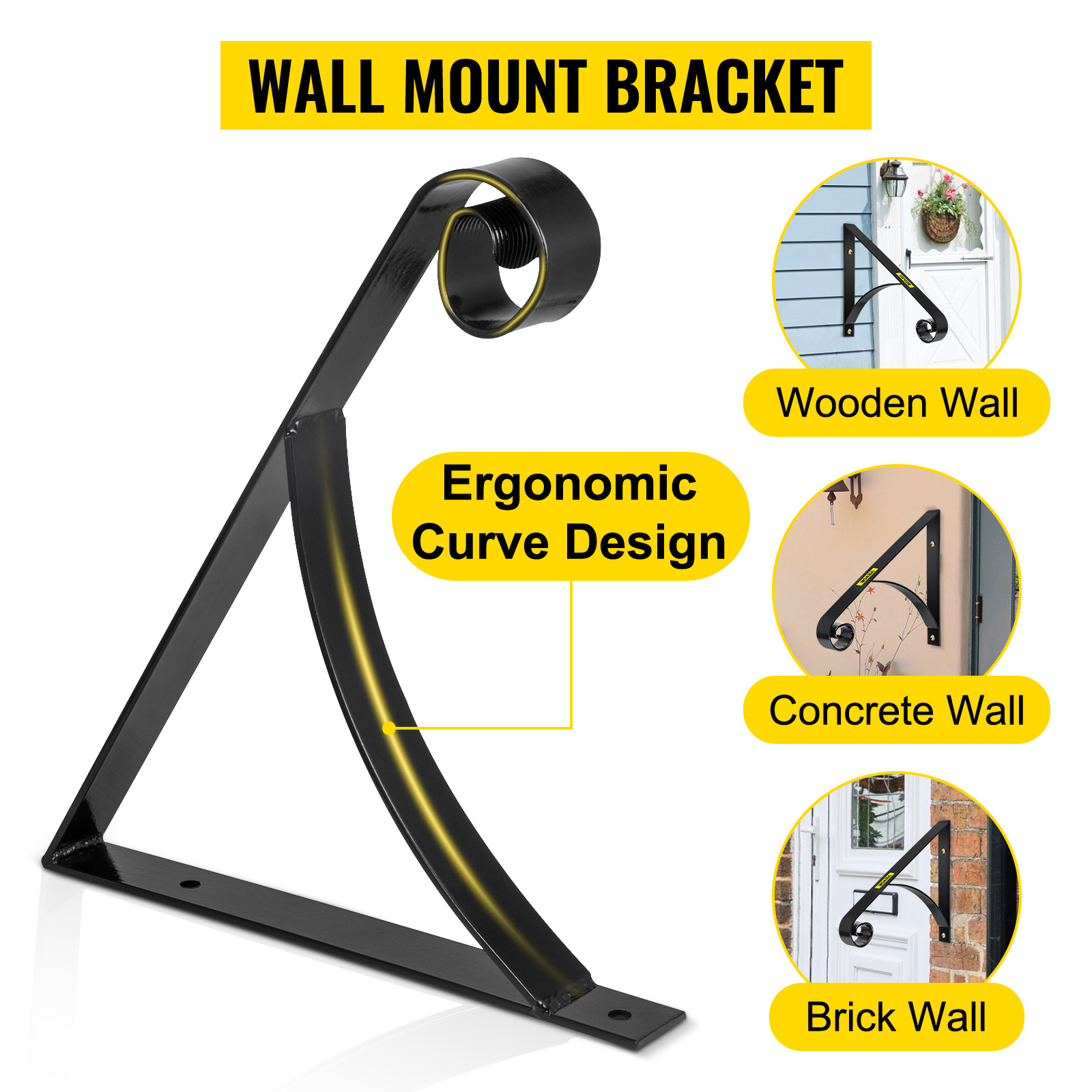 VEVOR VEVOR Handrail for Outdoor Steps Wrought Iron Handrail 17 x 22