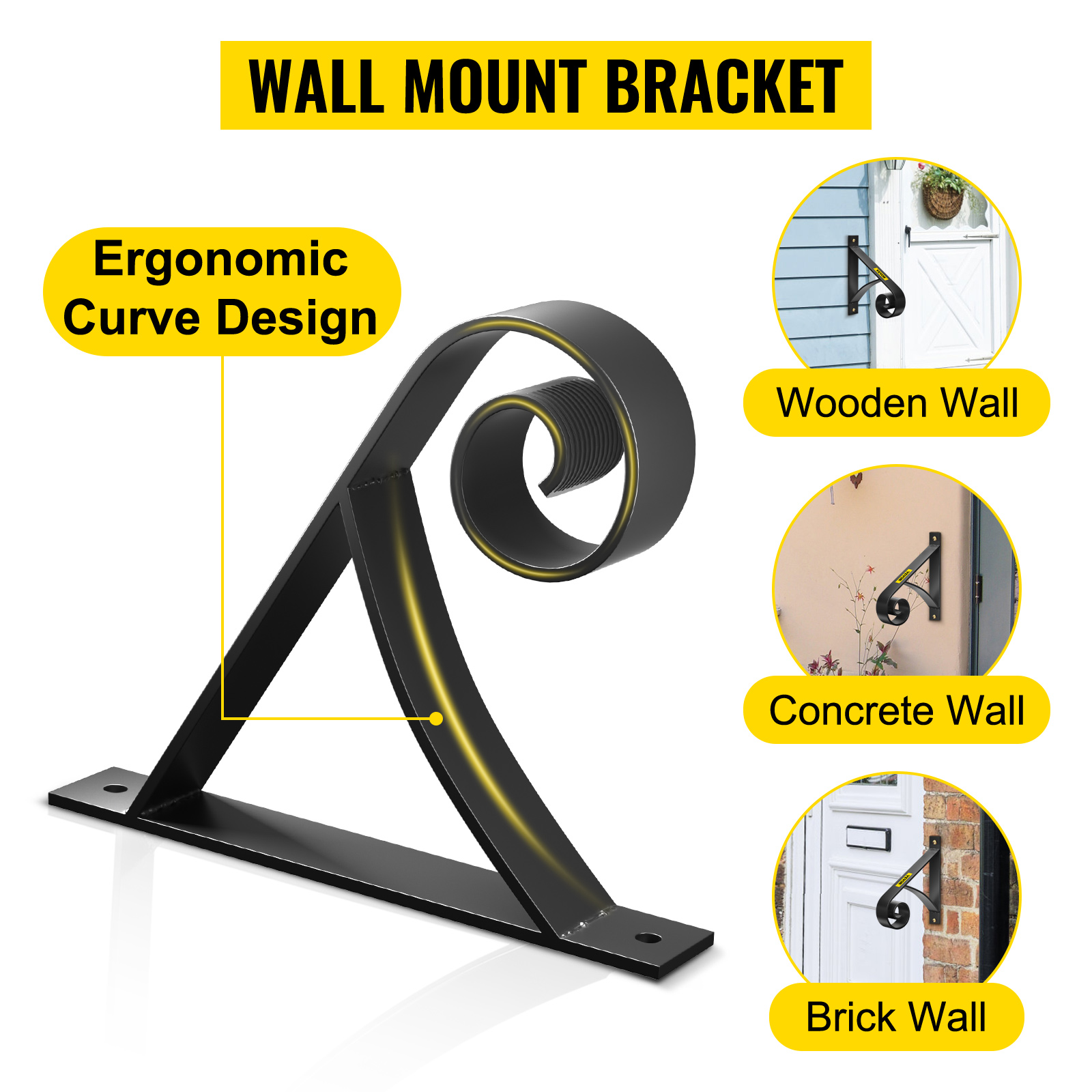 VEVOR VEVOR Handrail for Outdoor Steps Wrought Iron Handrail 12 x 12