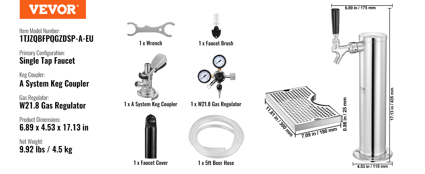 Draft Beer Kegerator Tower 3 Tap Stainless Steel Dispenser For Home Brewing Beer Kegging