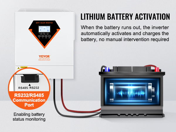 Onduleur Hybride Solaire Revolt 3500W - Régulateur MPPT 100A Intégré - 12V/24V - Compatible WiFi - Pour Batteries Et Panneaux Solaires