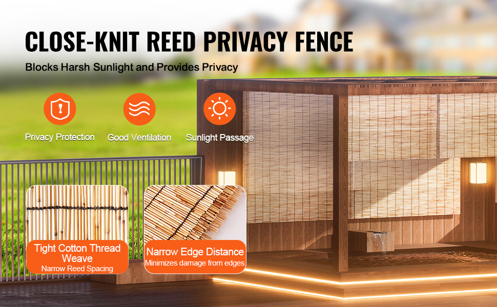 Vevor Pack Reed Fence Landscaping Privacy Blind Fencing Screen