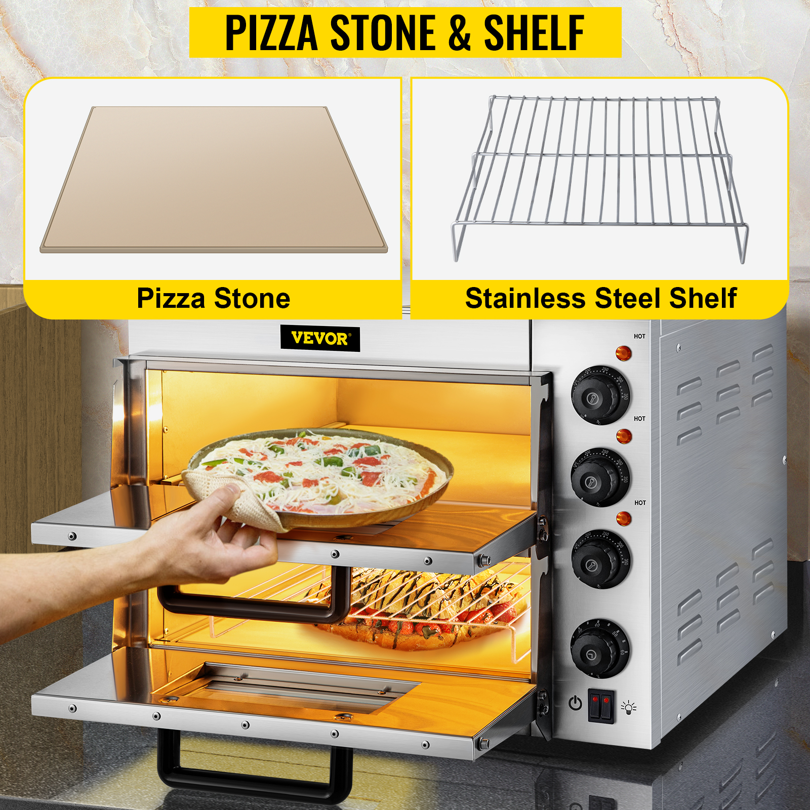 VEVOR Commercial Pizza Oven Countertop, 14
