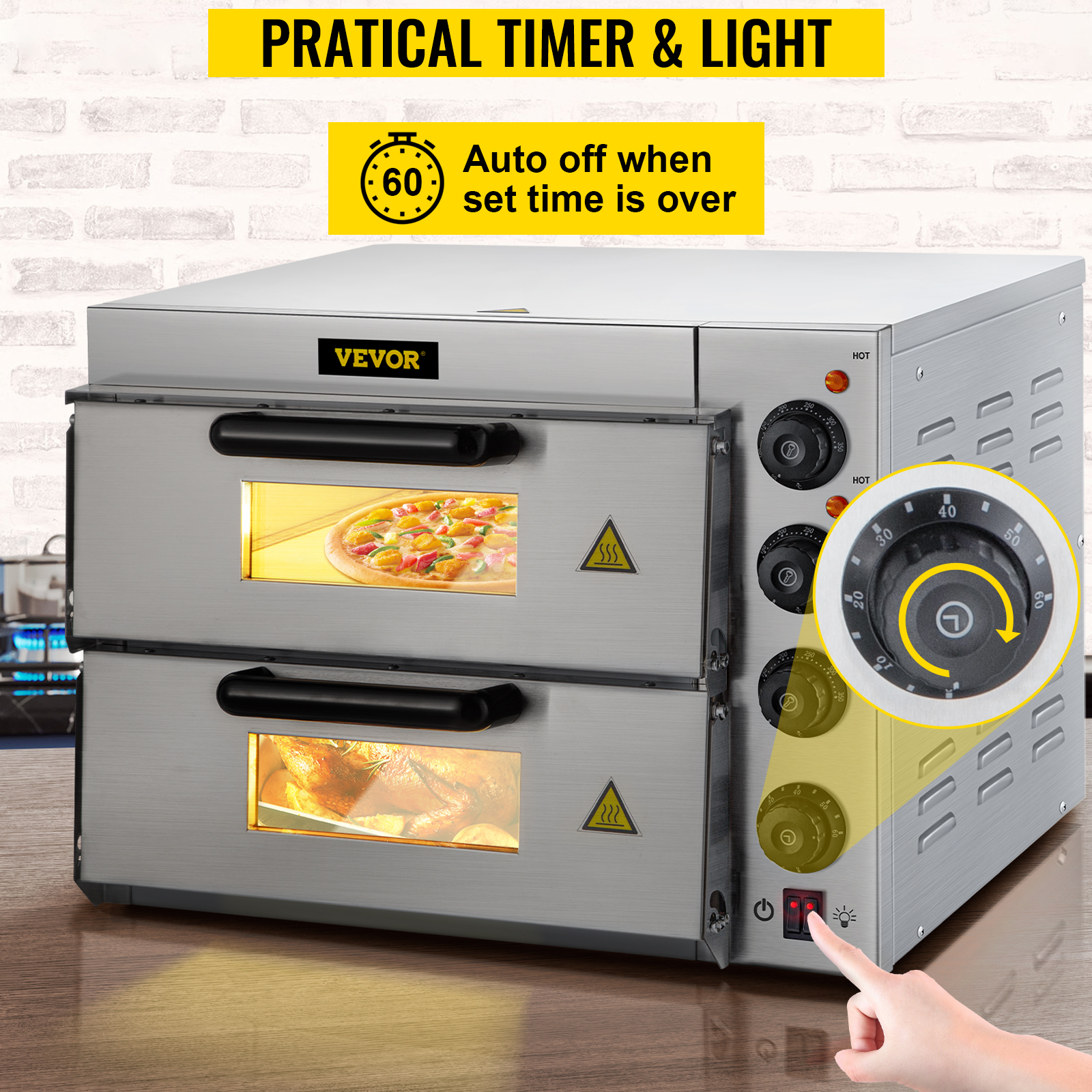 Horno Electrico Pequeno Acero Inoxidable Tostador Cocina Portatil Toaster  Oven