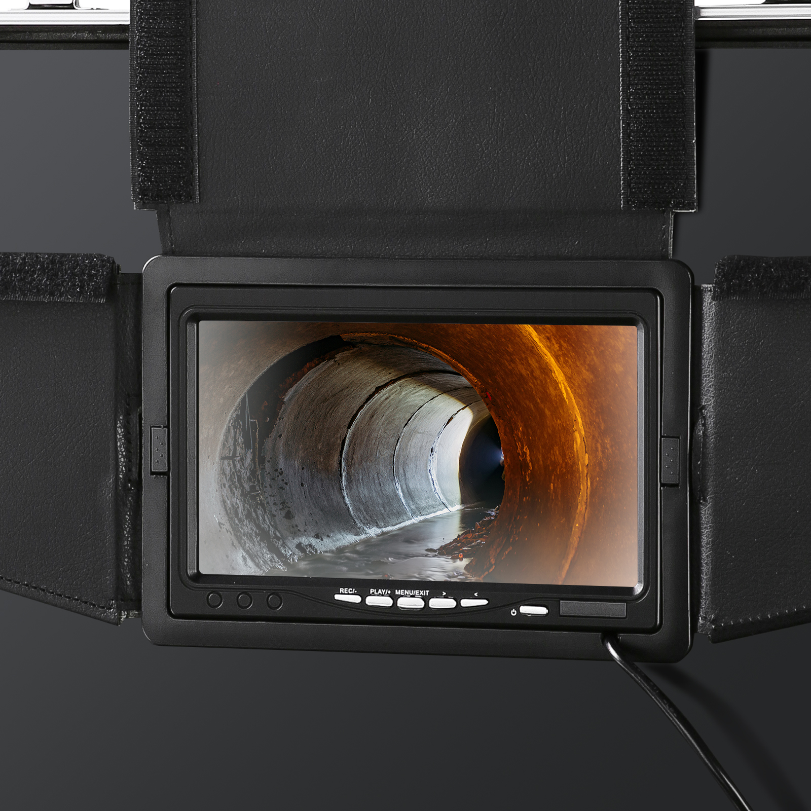 VEVOR Caméra Endoscope à Triple Objectif Inspection Endoscopique Écran IPS  5 Écran Divisé Lumières LED Zoom 8x Câble Semi-Rigide 5 m Carte 32 Go  Étanche IP67 pour Auto Vidange Canalisation Plomberie