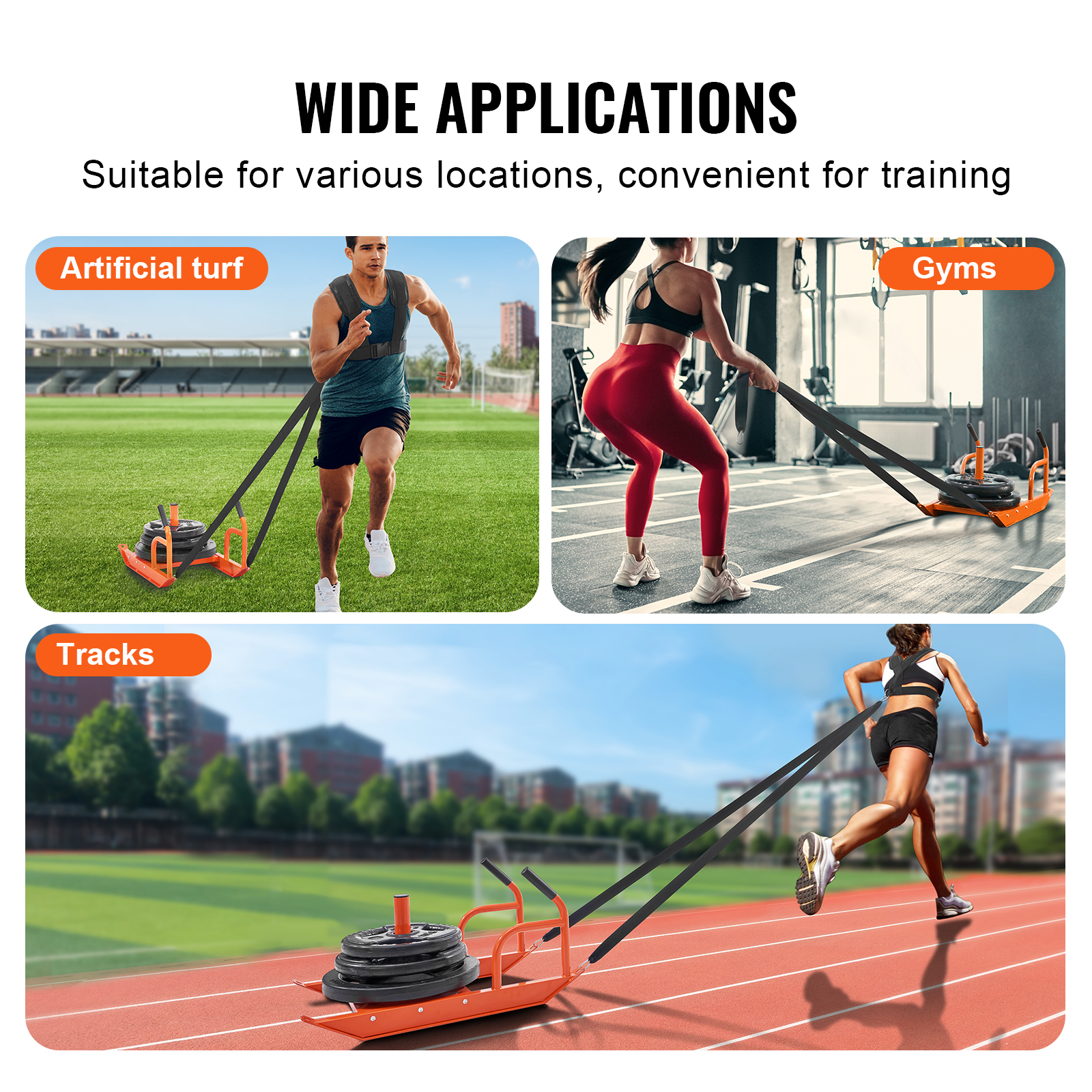 VEVOR Weight Power Pull Push Sled Fitness Strength Speed Resistant Training Sled - Picture 32 of 86