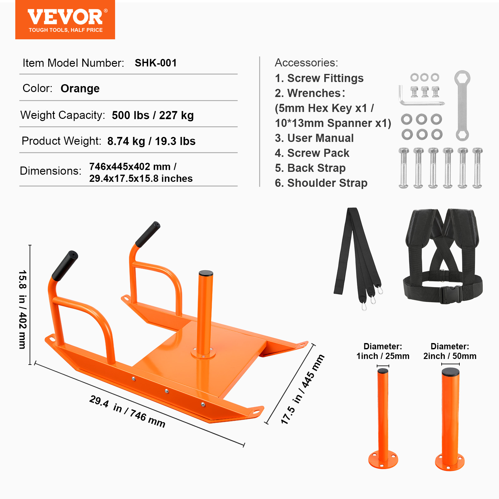VEVOR Weight Power Pull Push Sled Fitness Strength Speed Resistant Training Sled - Picture 33 of 86