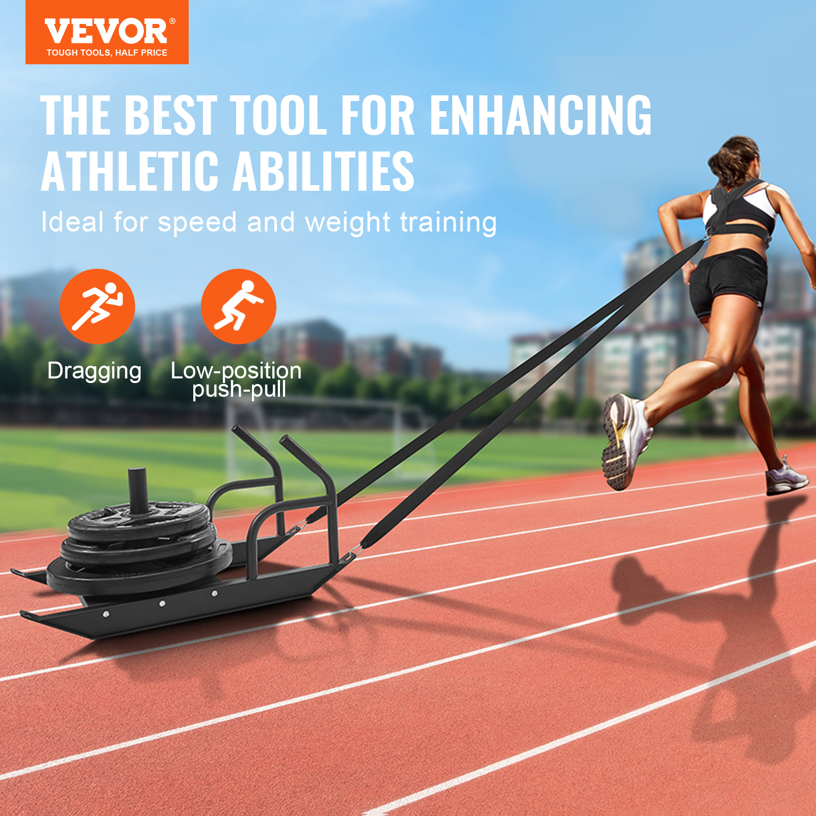 VEVOR Weight Power Pull Push Sled Fitness Strength Speed Resistant Training Sled - Picture 52 of 86