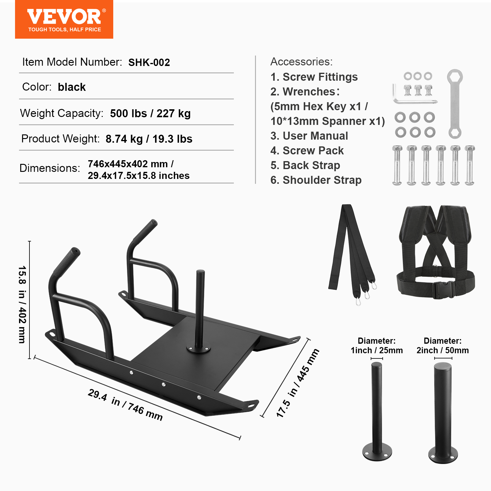 VEVOR Weight Power Pull Push Sled Fitness Strength Speed Resistant Training Sled - Picture 57 of 86