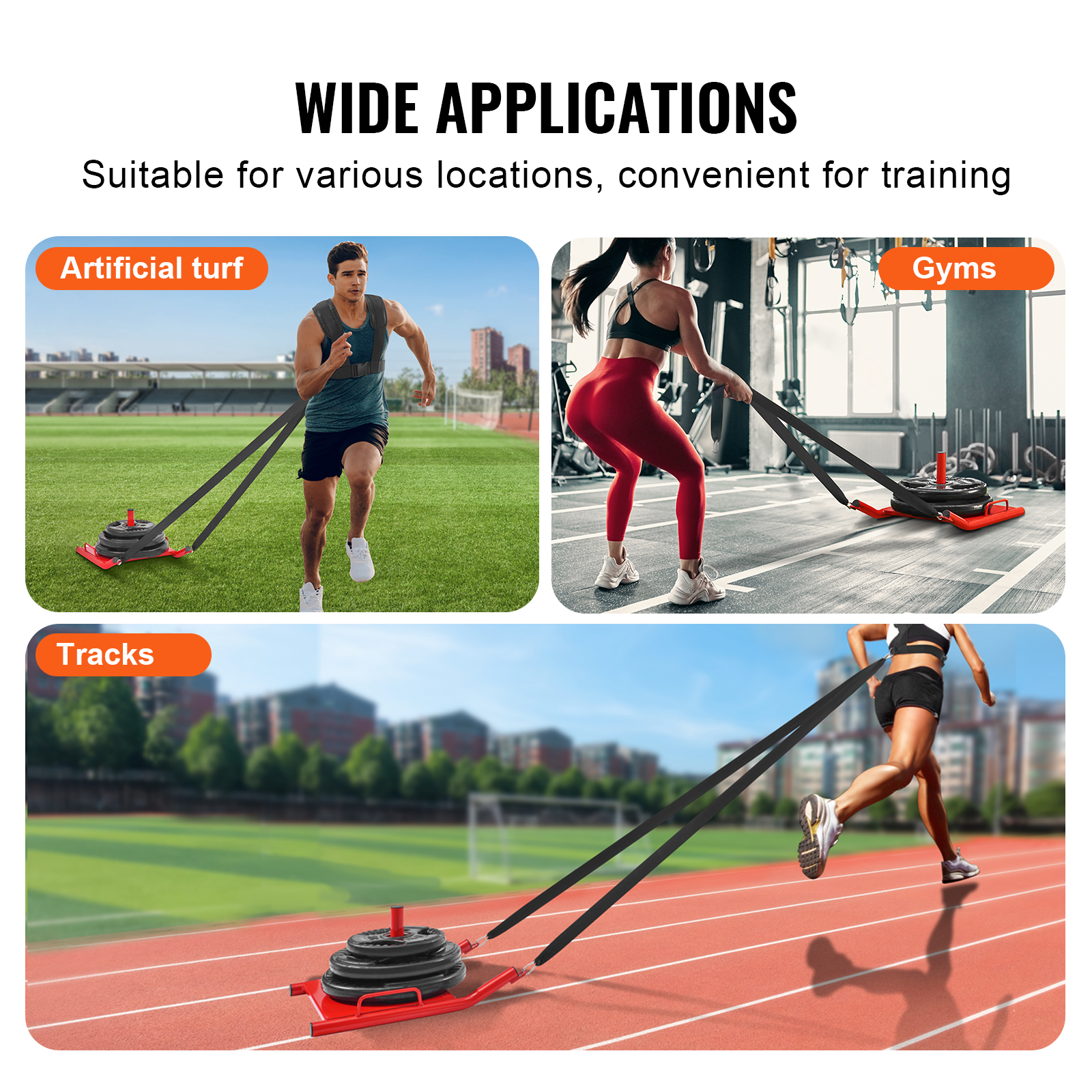 VEVOR Weight Power Pull Push Sled Fitness Strength Speed Resistant Training Sled - Picture 20 of 86