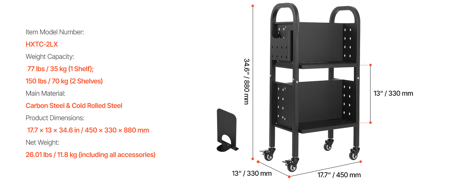 assembled book cart