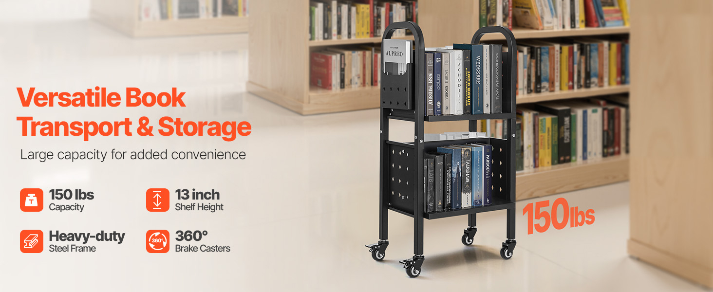 book cart with shelves