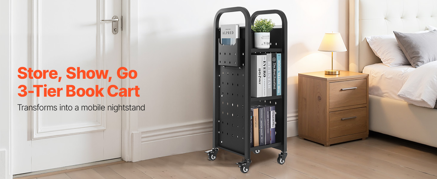 assembled book cart ready