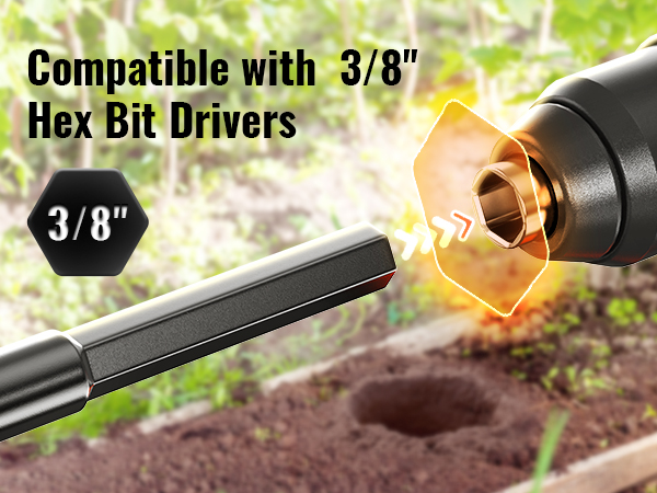 VEVOR Auger Drill Bit for Planting, 3 x 24 inch Garden Auger Drill Bit ...