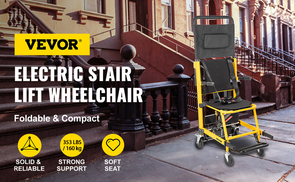 VEVOR EMS Chaise d'escalier, capacité de charge de 350 lb, fauteuil roulant  pliable en aluminium