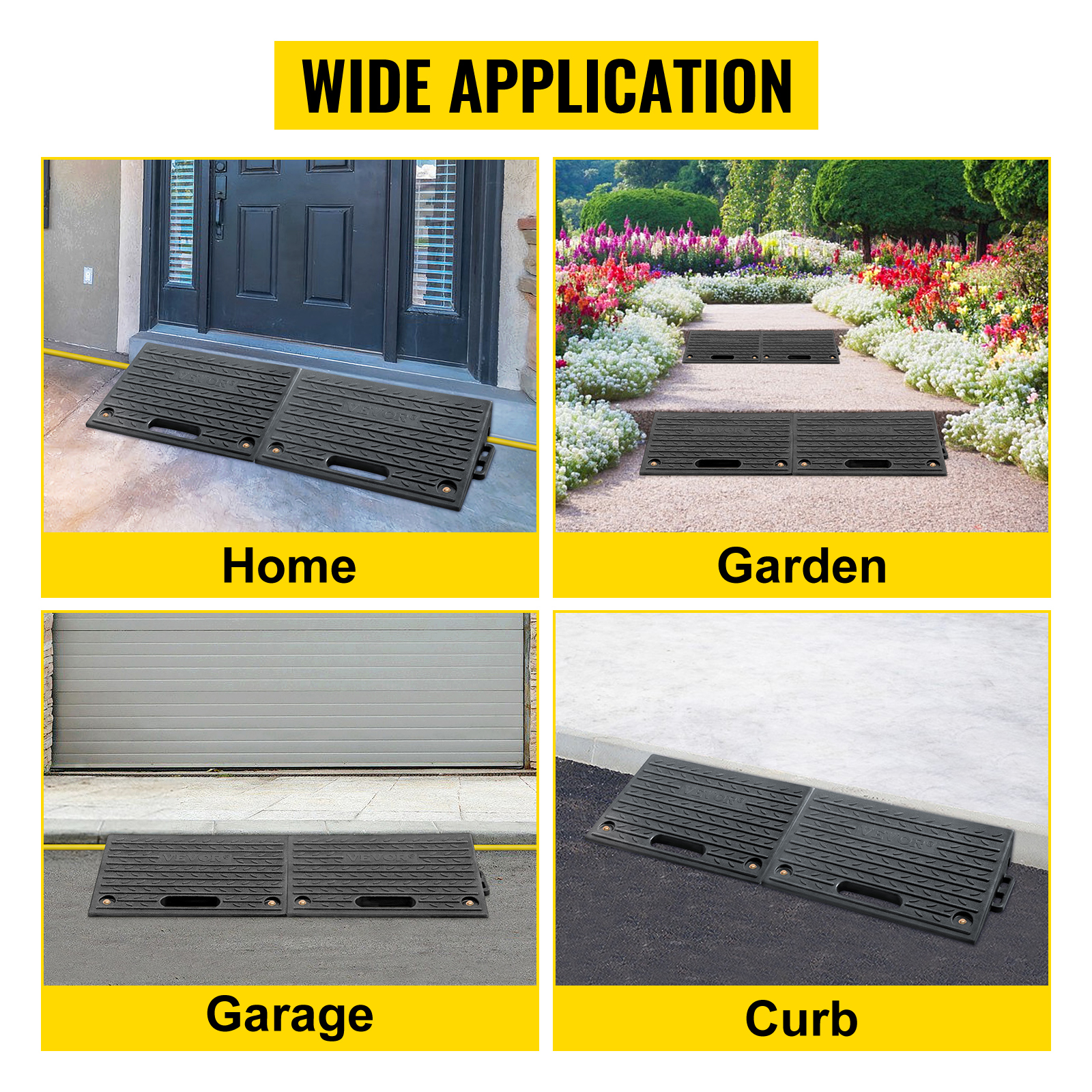 VEVOR Rubber Threshold Curb Ramp 1.5in-4 in Rise Wheelchair Scooters Access Ramp - Picture 105 of 109