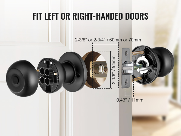 thumbnail image 2 of VEVOR Smart Door Knob Lock - Fingerprint, Bluetooth App & Key Entry, Keyless Smart Lock For Home, Office, Apartment - Easy Installation, Black 2 of 11