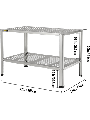 Potting Bench,Steel Table,42 x 24 x 32 in