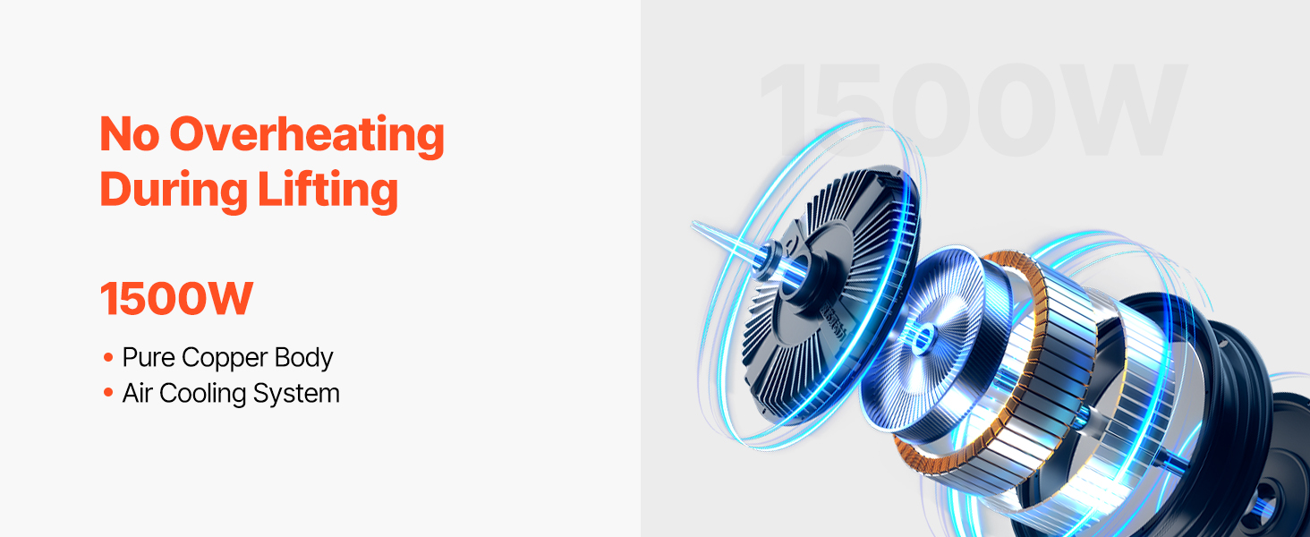 VEVOR 3-in-1 Electric Hoist Winch, 1100 Lbs. Capacity, 1500W Portable Power Winch, 30 Ft. Lifting Height, 16 Ft./min With Wire MAGKBXSDDHLST5C81V1 - The Home Depot - Foto 3