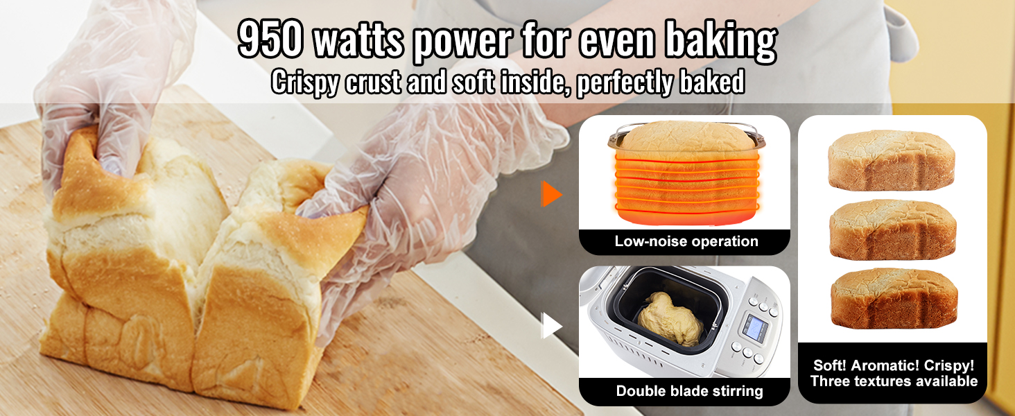 Davivy Bread Maker Machine 3LB Dough Maker,15-in-1 Automatic Bread
