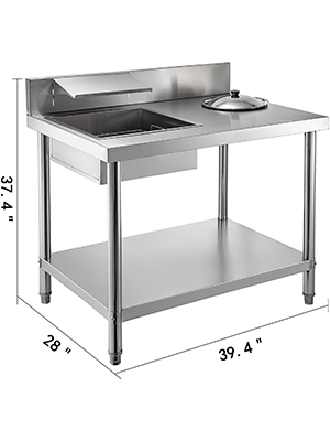 Breading Table 100x70x80cm Breader Station Fried Chicken Stainless ...