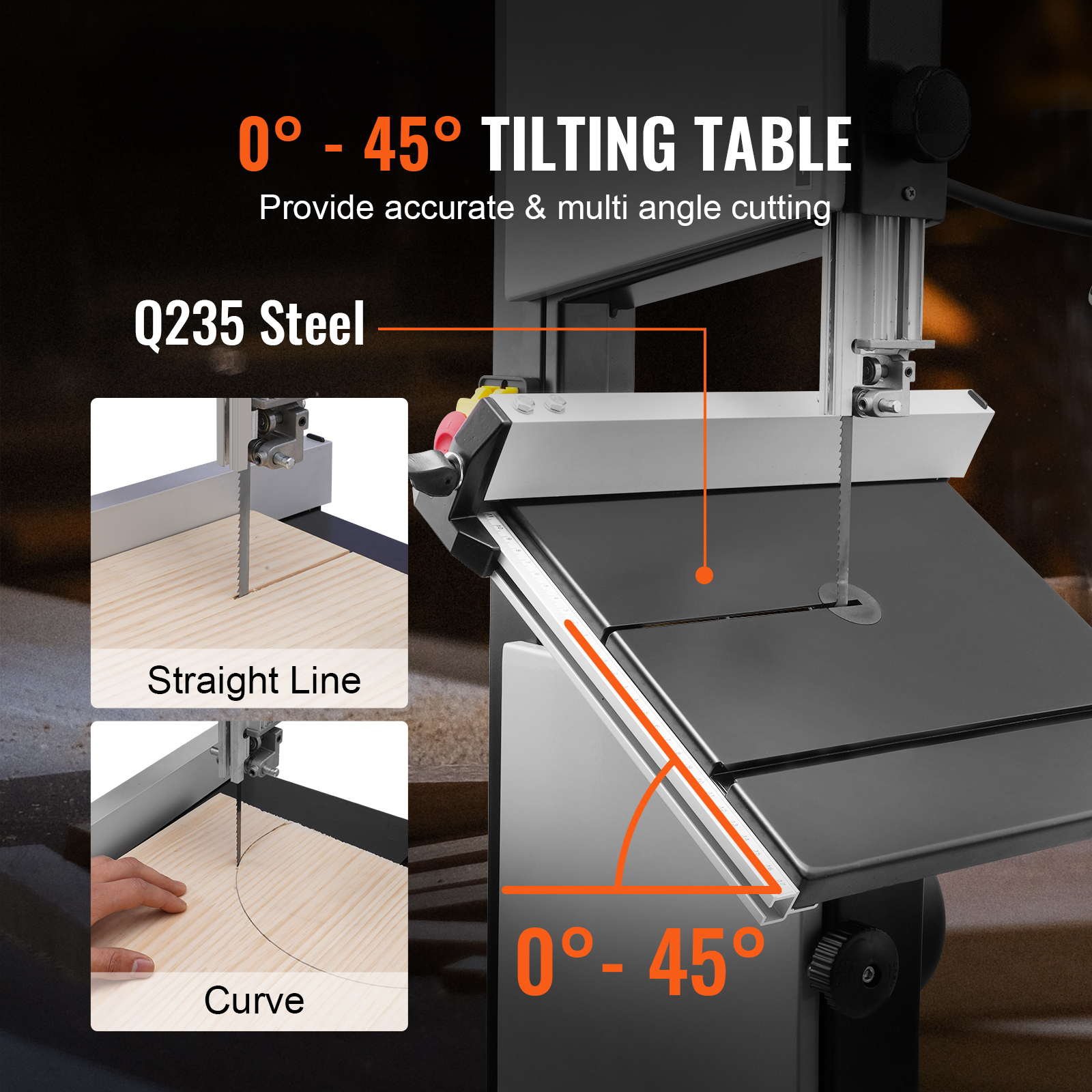 Band Saw with Stand Benchtop Bandsaw, 9.65 in/13.39 in Speed Adjustable - Produktbild 4