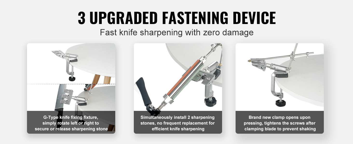 VEVOR Knife Sharpener Kit 360° Rotation Diamond Kitchen Chef Knife