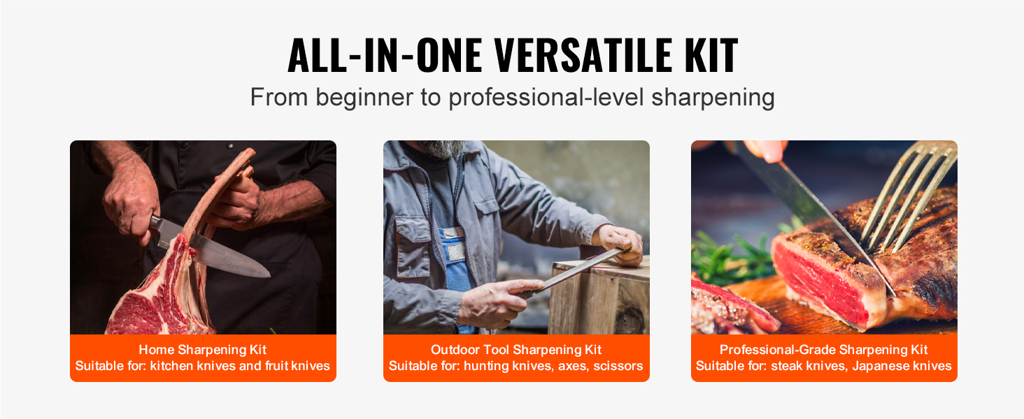 VEVOR Knife Sharpener Kit 360° Rotation Diamond Kitchen Chef Knife Sharpening Manual with 12-Whetstone 120-10000 Grit