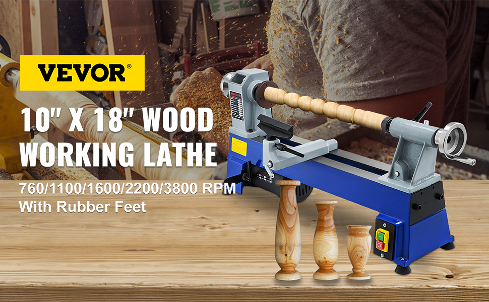 Mini torno de metal de 230 W, mini torno de madera, velocidad variable,  500-3200 rpm, torno de metal para trabajar la madera, torno de alta  precisión