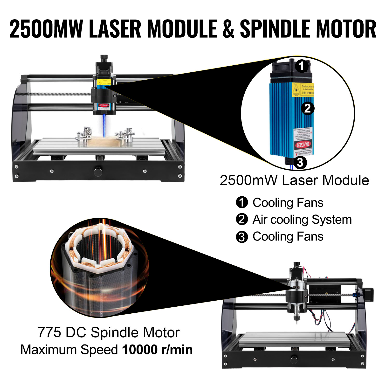 【IT】Wood CNC 3018 Pro macchina per incidere di incisione laser Pcb Pvc fresatura 