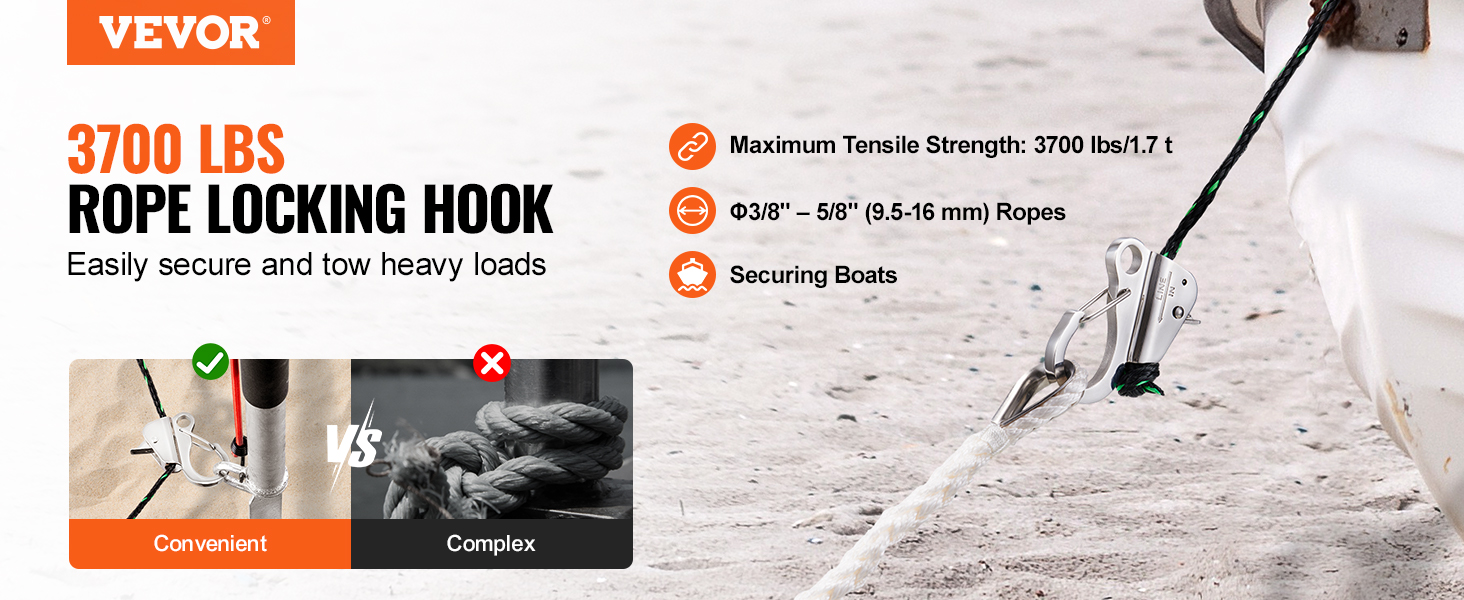 Stainless Steel Anchor Hook, Easy to Use, Knotless Anchor System with Quick  Release (Rope Not Included), Holds 8000 lb.