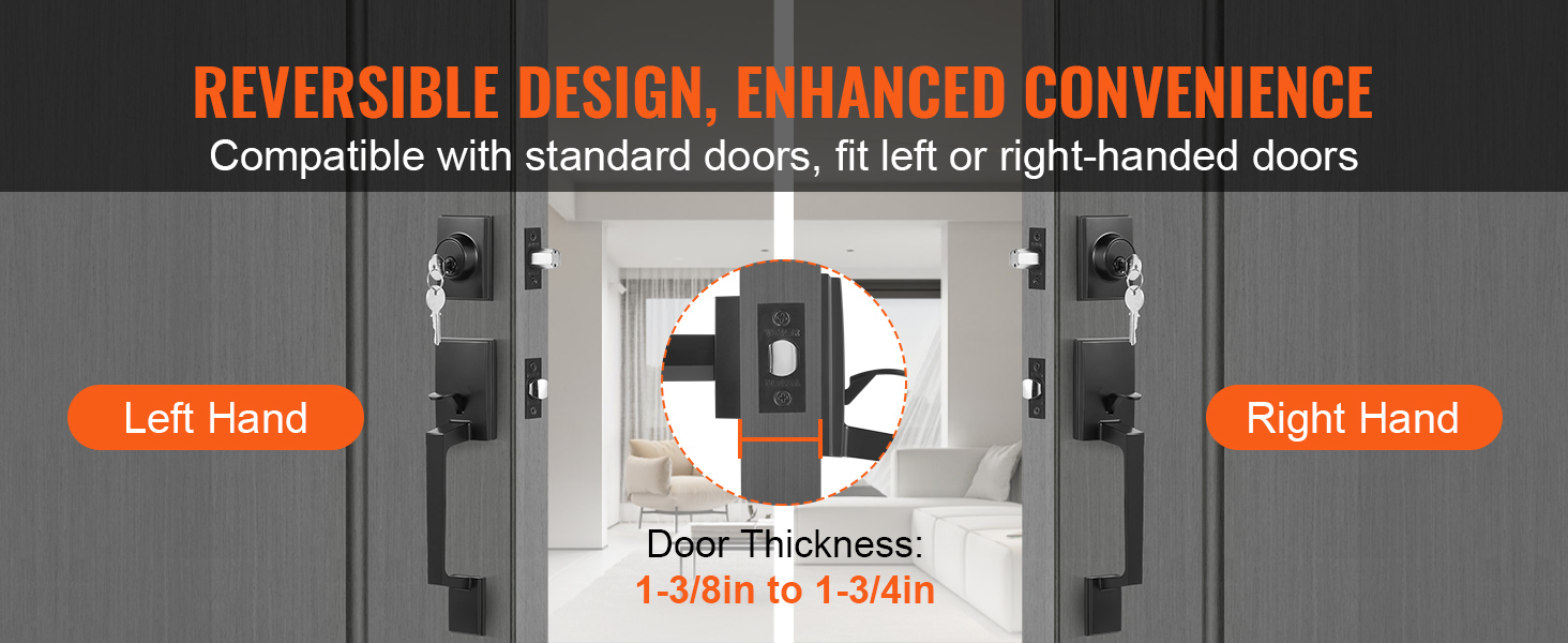 Reversible handle and lock system