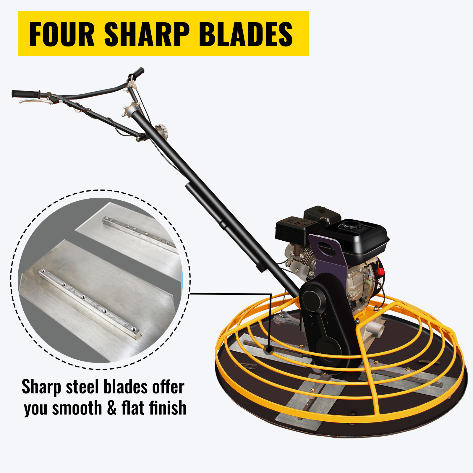 VEVOR Walkbehind Powel Trowel 37" Concrete Power Trowel with Powerful