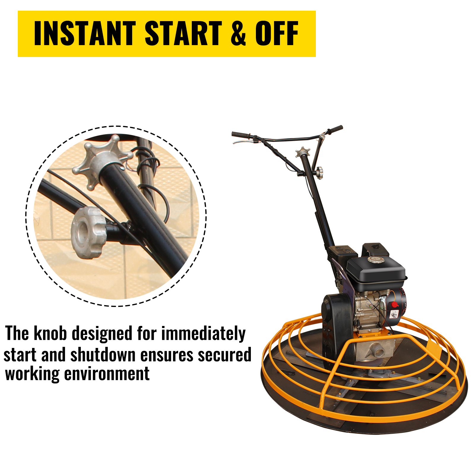 VEVOR Walkbehind Powel Trowel 37" Concrete Power Trowel with Powerful