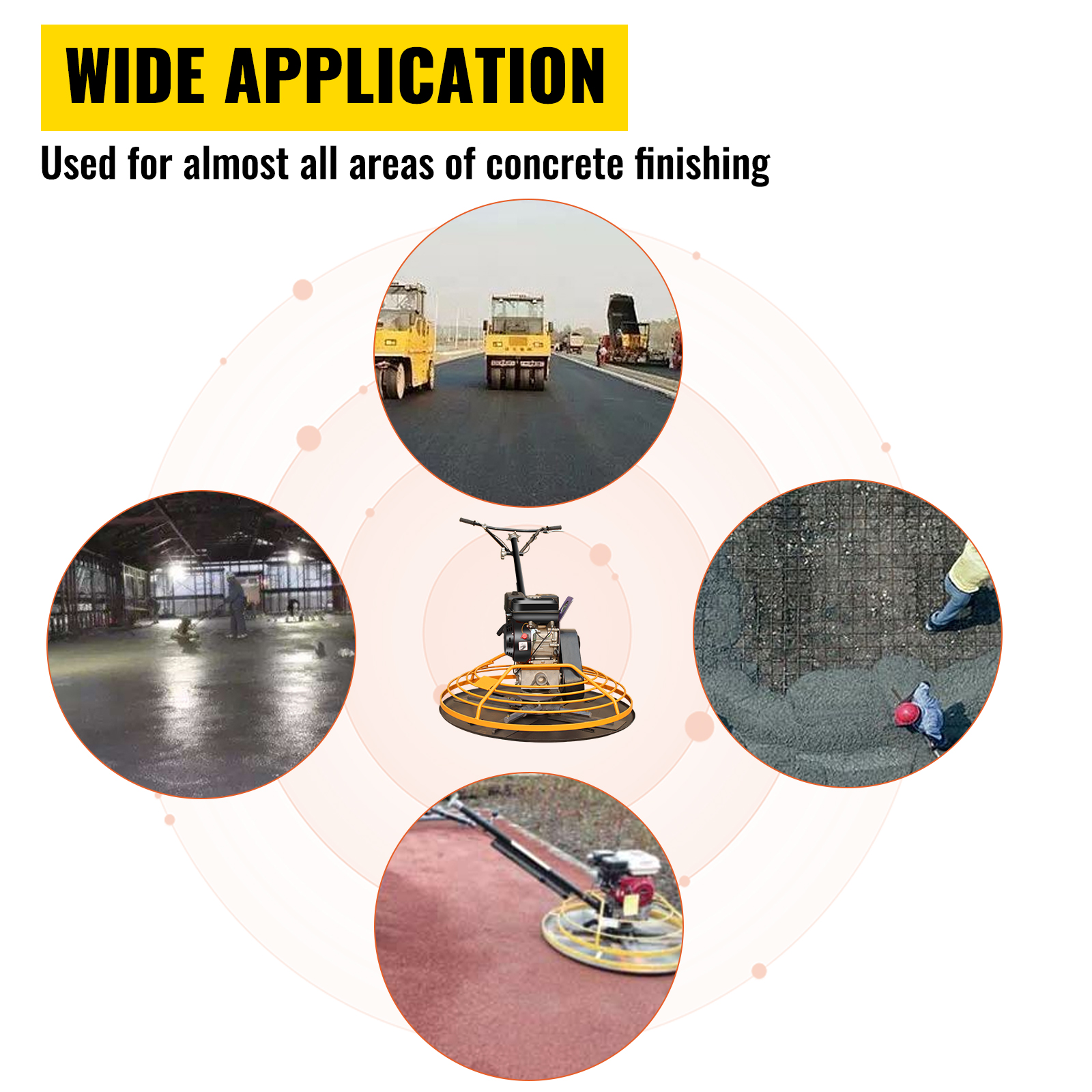 VEVOR Walkbehind Powel Trowel 37" Concrete Power Trowel with Powerful