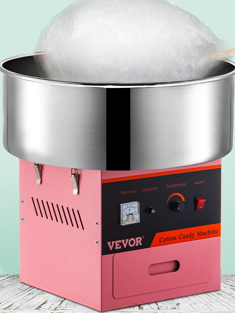 VAHIGCY Commercial Cotton Candy Machine Party Candy Floss Maker with Cart 20.5 Inch Electric Cotton Candy Maker Stainless Steel Anti-Slip Candy Floss Maker with Big Drawer Blue