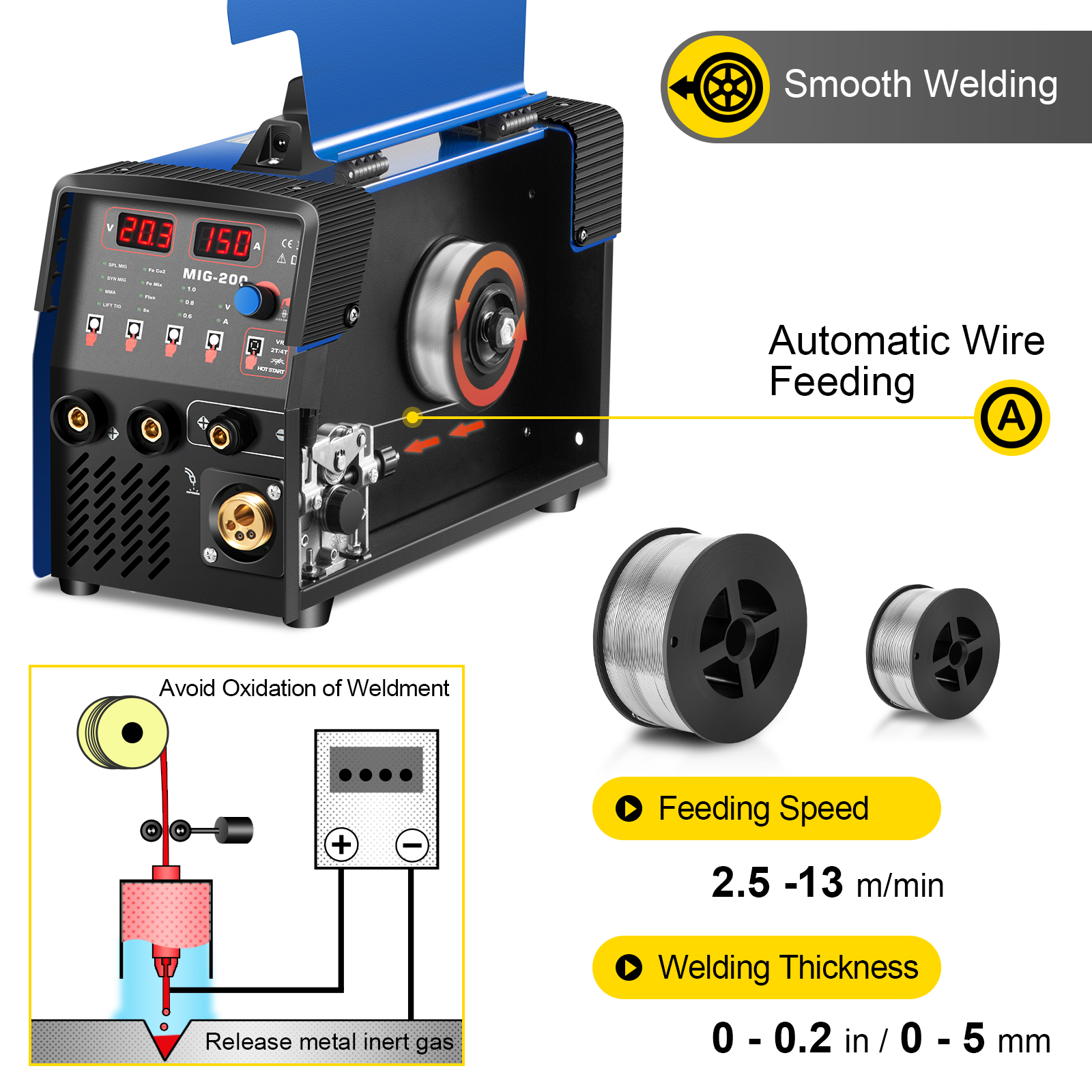 VEVOR MIG Welder 200A Welding Machine 3 in 1 Combo MMA/MIG/LIFT