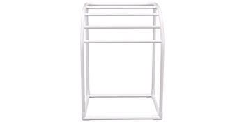 VEVOR Pool Towel Rack, 5 Bar, Milky, Freestanding Outdoor PVC Curved Poolside Storage Organizer, Include 8 Towel Clips, Mesh Bag, Hook, Also Stores Floats and Paddles, for Beach, Swimming Pool, Home