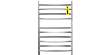 VEVOR Heated Towel Rack, 10-Bar Curved Design, Wall-Mounted Electric Towel Drying Rack with Built-in Timer, Polishing Brushed Stainless Steel for Bath, Plug-in/Hardwired, UL Certified, Silver