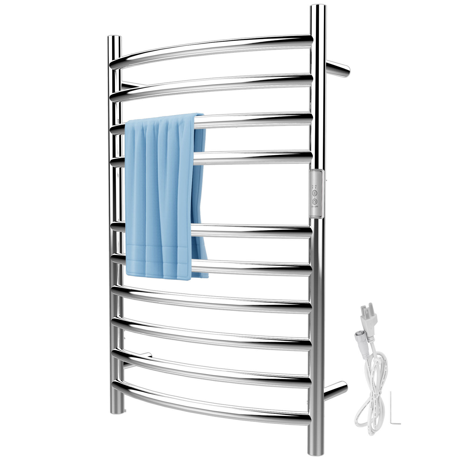 VEVOR Heated Towel Rack, 12 Bars Design, Polishing Brushed