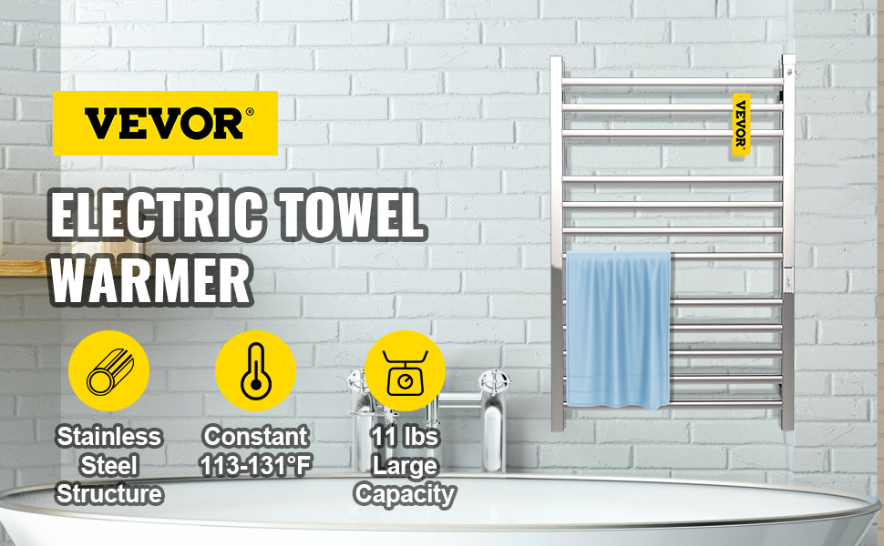 Siete toalleros eléctricos, para secar las toallas y calentar el baño, que  se colocan sin usar