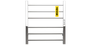 VEVOR Heated Towel Rack, 6 Bars Design, Mirror Polished Stainless Steel Electric Towel Warmer with Built-in Timer, Wall-Mounted for Bathroom, Plug-in/Hardwired, UL Certificated, Silver