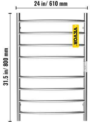 Toallero eléctrico VEVOR, diseño de 8 barras, calentador de toallas  eléctrico de acero inoxidable pulido espejo con temporizador integrado,  montado en