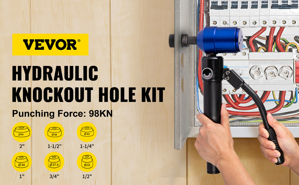 VEVOR Hydraulic Hole Puncher Cutting Thick 1/4,Electric Hydraulic