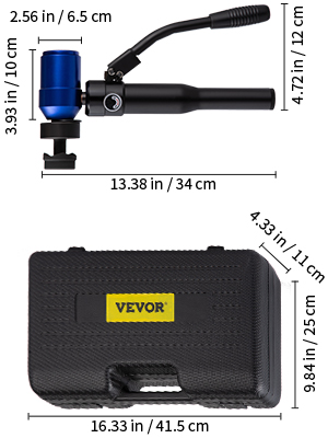 VEVOR Hydraulic Knockout Punch Set, 98KN(10 T) Knockout Hole Punch Driver Kit, 6 Dies Ranging from 1/2 to 2 inch, for Punching Hole on the Switchboard, Steel Plate, Electrical Cabinet 